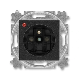 Zásuvka bezšroubová s ochranou před přepětím, 5599H-A02357 63, ABB, Levit®M, onyx / kouřová černá