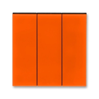 Kryt spínače trojnásobného, 3559H-A00666 66, ABB, Levit®, oranžová / kouřová černá