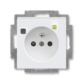 Zásuvka jednonásobná s proudovým chráničem, 5526H-A02369 03, ABB, Levit®, bílá / bílá