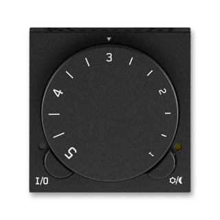 Termostat univerzální otočný - ovládací část, 3292H-A10101 63, ABB, Levit®M, onyx / kouřová černá