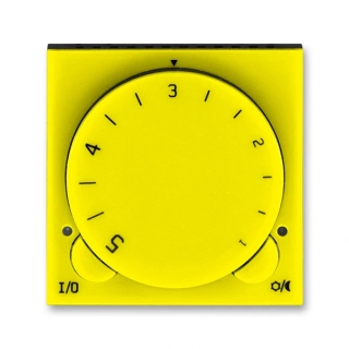 Termostat univerzální otočný - ovládací část, 3292H-A10101 64, ABB, Levit®, žlutá / kouřová černá