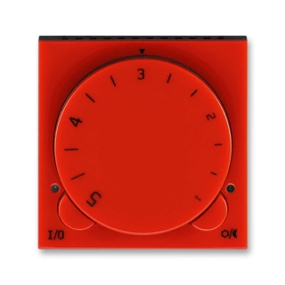 Termostat univerzální otočný - ovládací část, 3292H-A10101 65, ABB, Levit®, červená / kouřová černá