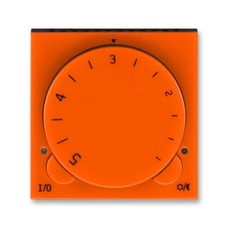 Termostat univerzální otočný - ovládací část, 3292H-A10101 66, ABB, Levit®, oranžová / kouřová černá
