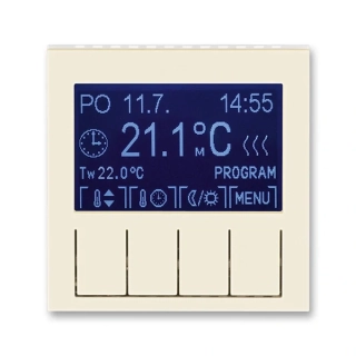 Termostat univerzální programovatelný - ovládací část, 3292H-A10301 17, ABB, Levit®, slonová kost / bílá