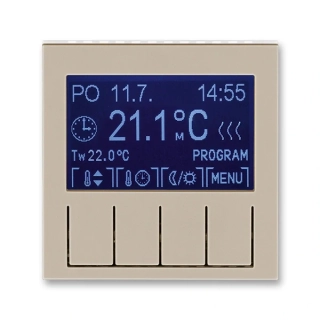 Termostat univerzální programovatelný - ovládací část, 3292H-A10301 18, ABB, Levit®, macchiato / bílá