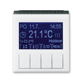 Termostat univerzální programovatelný - ovládací část, 3292H-A10301 62, ABB, Levit®, bílá / kouřová černá
