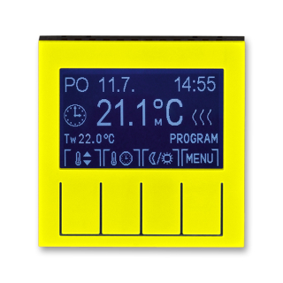 Termostat univerzální programovatelný - ovládací část, 3292H-A10301 64, ABB, Levit®, žlutá / kouřová černá