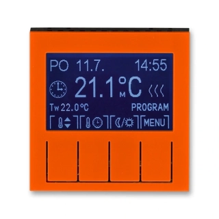 Termostat univerzální programovatelný - ovládací část, 3292H-A10301 66, ABB, Levit®, oranžová / kouřová černá