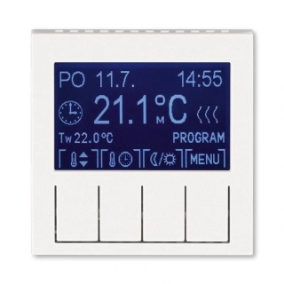 Termostat univerzální programovatelný - ovládací část, 3292H-A10301 68, ABB, Levit®M, perleťová / ledová bílá