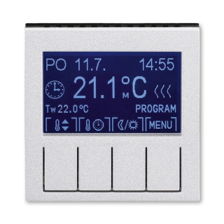 Termostat univerzální programovatelný - ovládací část, 3292H-A10301 70, ABB, Levit®M, titanová / kouřová černá
