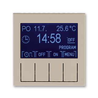 Hodiny spínací programovatelné - ovládací část, 3292H-A20301 18, ABB, Levit®, macchiato / bílá