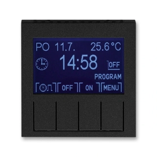Hodiny spínací programovatelné - ovládací část, 3292H-A20301 63, ABB, Levit®M, onyx / kouřová černá