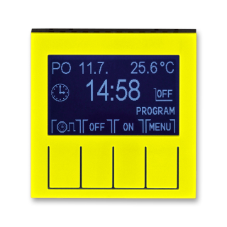 Hodiny spínací programovatelné - ovládací část, 3292H-A20301 64, ABB, Levit®, žlutá / kouřová černá
