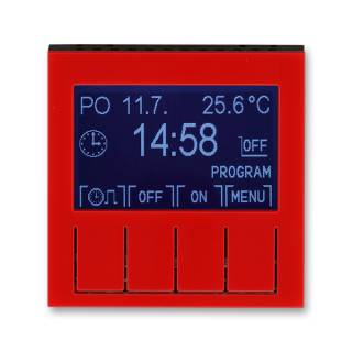 Hodiny spínací programovatelné - ovládací část, 3292H-A20301 65, ABB, Levit®, červená / kouřová černá