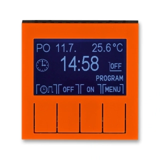 Hodiny spínací programovatelné - ovládací část, 3292H-A20301 66, ABB, Levit®, oranžová / kouřová černá