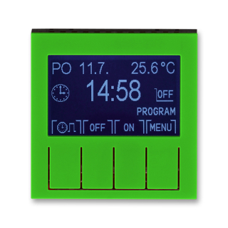 Hodiny spínací programovatelné - ovládací část, 3292H-A20301 67, ABB, Levit®, zelená / kouřová černá