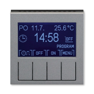 Hodiny spínací programovatelné - ovládací část, 3292H-A20301 69, ABB, Levit®M, ocelová / kouřová černá