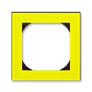 Rámeček jednonásobný s otvorem 55x55, 3901H-A05510 64, ABB, Levit®, žlutá / kouřová černá