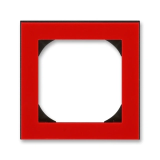 Rámeček jednonásobný s otvorem 55x55, 3901H-A05510 65, ABB, Levit®, červená / kouřová černá