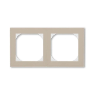 Rámeček dvojnásobný s otvorem 55x55, 3901H-A05520 18, ABB, Levit®, macchiato / bílá