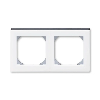 Rámeček dvojnásobný s otvorem 55x55, 3901H-A05520 62, ABB, Levit®, bílá / kouřová černá