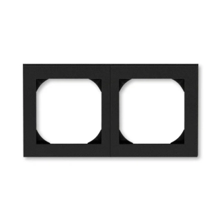 Rámeček dvojnásobný s otvorem 55x55, 3901H-A05520 63, ABB, Levit®M, onyx / kouřová černá