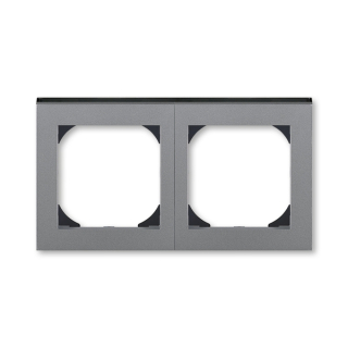 Rámeček dvojnásobný s otvorem 55x55, 3901H-A05520 69, ABB, Levit®M, ocelová / kouřová černá