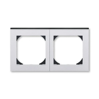 Rámeček dvojnásobný s otvorem 55x55, 3901H-A05520 70, ABB, Levit®M, titanová / kouřová černá