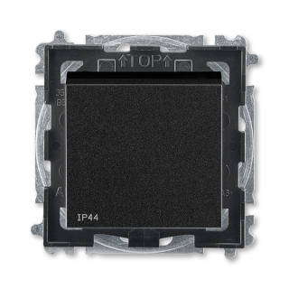 Spínač IP 44, řazení 6 (1), 3559H-A06940 63, ABB, Levit®M, onyx / kouřová černá