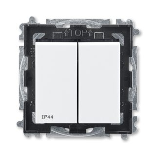 Spínač IP 44, řazení 5, 3559H-A05940 62, ABB, Levit®, bílá / kouřová černá