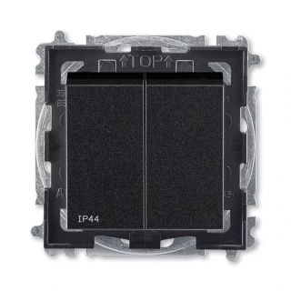 Spínač IP 44, řazení 5, 3559H-A05940 63, ABB, Levit®M, onyx / kouřová černá