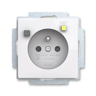 Zásuvka jednonásobná s proudovým chráničem, 5526T-A02369 500, ABB, Zoni®, bílá