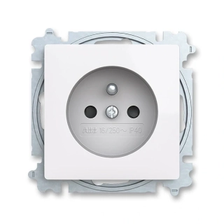 Zásuvka jednonásobná, bezšroubová, s clonkami, 6619T-A06657 500, ABB, Zoni®, bílá