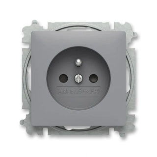Zásuvka jednonásobná, bezšroubová, s clonkami, 6619T-A06657 241, ABB, Zoni®, šedá
