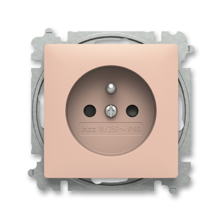 Zásuvka jednonásobná, bezšroubová, s clonkami, 6619T-A06657 242, ABB, Zoni®, pudrová