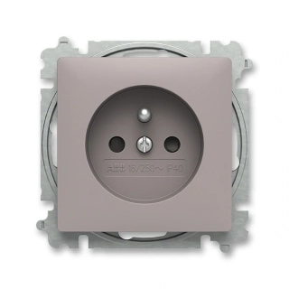 Zásuvka jednonásobná, bezšroubová, s clonkami, 6619T-A06657 244, ABB, Zoni®, greige