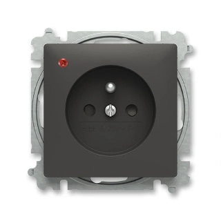 Zásuvka bezšroubová s ochranou před přepětím, 6699T-A06657 237, ABB, Zoni®, matná černá