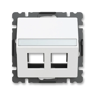 Kryt zásuvky datové a reproduktorové, se dvěma otvory, 5014T-A00418 240, ABB, Zoni®, matná bílá