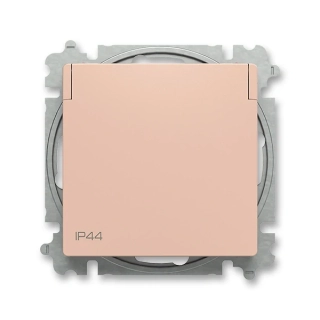 Zásuvka s víčkem, s clonkami, IP 44, 6619T-A06995 242, ABB, Zoni®, pudrová