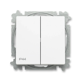 Spínač IP44, řazení 6+6 (6+1), 3559T-A52940 240, ABB, Zoni®, matná bílá