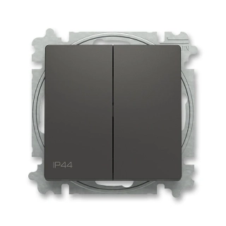 Spínač IP44, řazení 6+6 (6+1), 3559T-A52940 237, ABB, Zoni®, matná černá