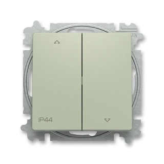 Ovládač žaluziový (tlačítko) IP44, řazení 1/0+1/0 s blokováním, 3559T-A88940 243, ABB, Zoni®, olivová