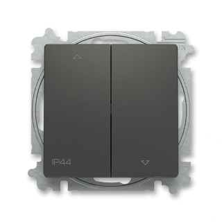 Ovládač žaluziový (tlačítko) IP44, řazení 1/0+1/0 s blokováním, 3559T-A88940 237, ABB, Zoni®, matná černá