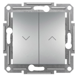 Asfora - Žaluziový spínač, bezšroubový, aluminium, EPH1300561 