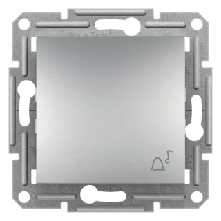 Asfora - Ovládač tlačítkový zvonek 1/0 bezšroubový, aluminium, EPH0800161 