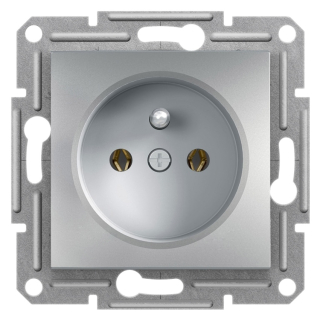 Asfora - Zásuvka 2P+PE 250V 16A, aluminium, EPH2800161