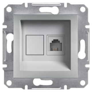 Asfora - Zásuvka telefonní RJ11, aluminium, EPH4100161