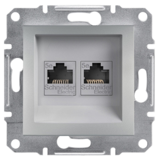 Asfora - Zásuvka datová 2xRJ45, kat.5e UTP, aluminium, EPH4400161