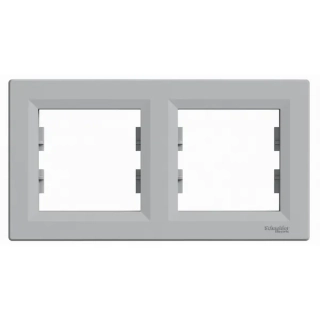 Asfora - Krycí rámeček dvojnásobný, aluminium, EPH5800261