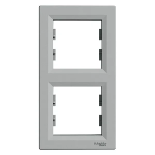Asfora - Krycí rámeček dvojnásobný vertikální, aluminium, EPH5810261